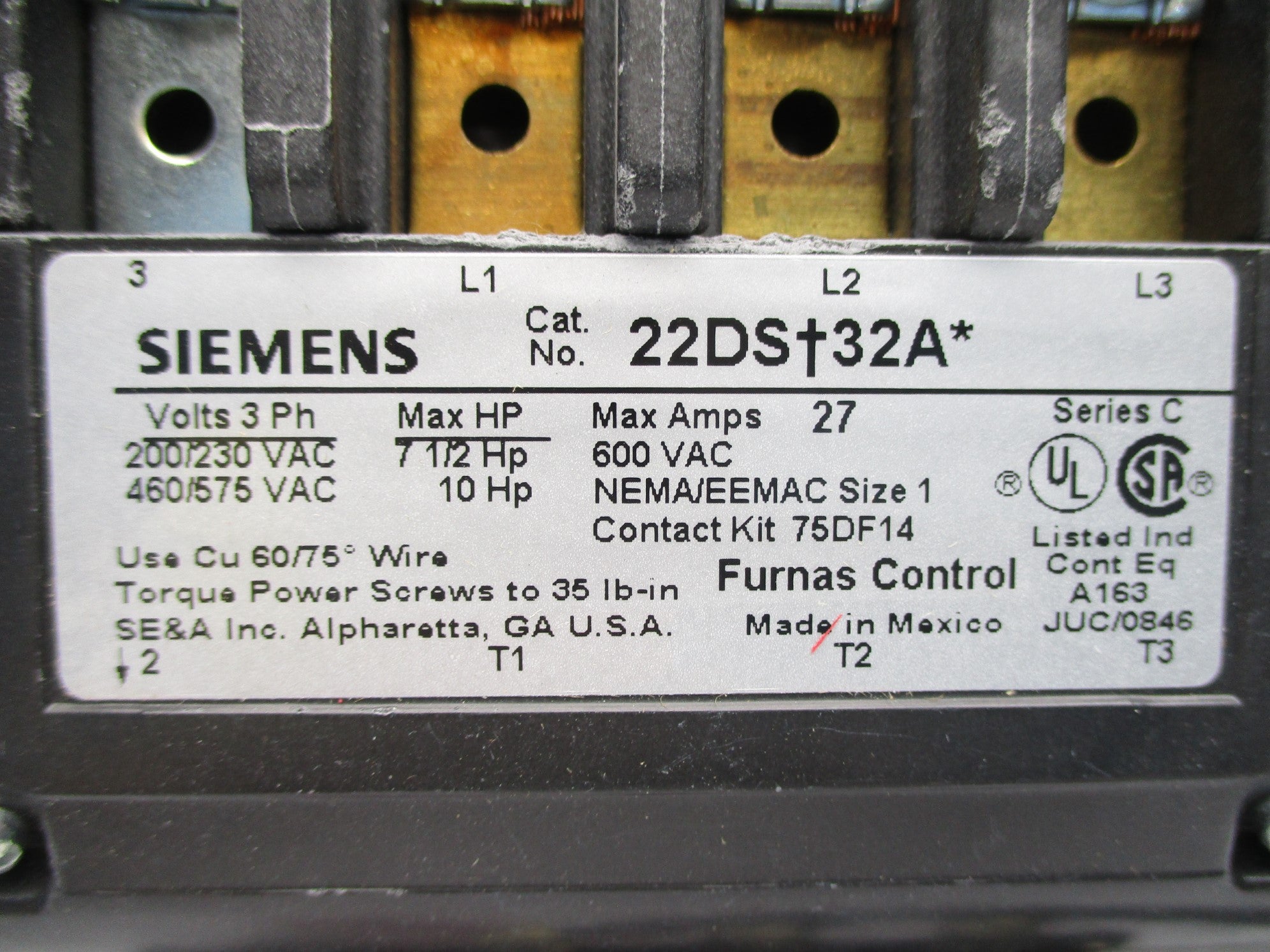 SIEMENS 22DS+32A SER. C 48ASD3M20 NSNP