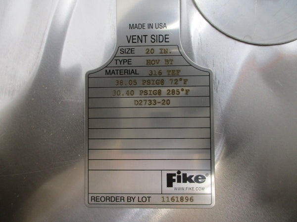 FIKE HOVBT 30.40/38.05PSI 72/285'F 20" NSMP