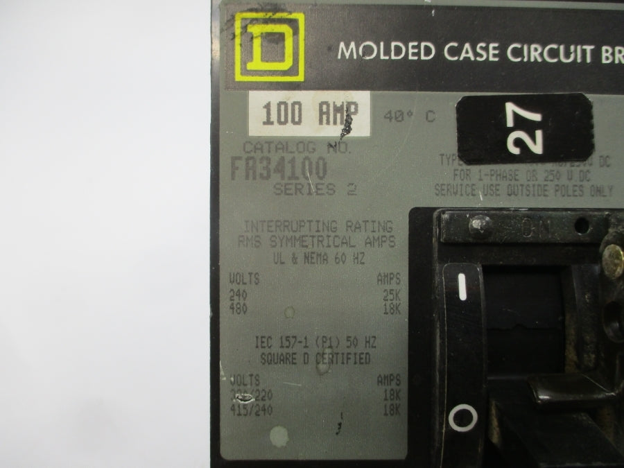 SQUARE D FA34100 SER. 2 480VAC 100A (GREY) UNMP