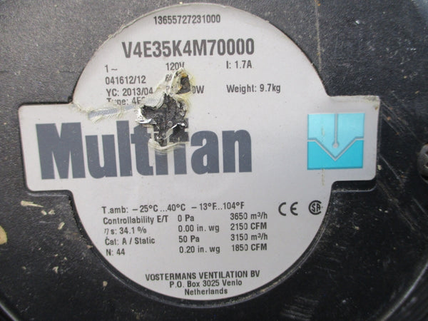 VOSTERMANS VENTILATION V4E35K4M70000 120V 1.7A UNMP