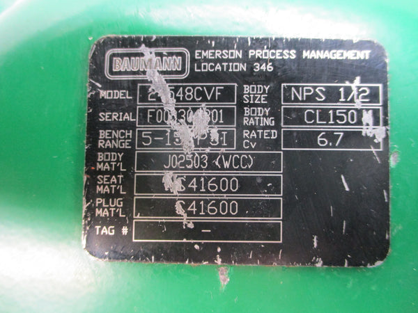 BAUMANN 24548CVF DVC2000 30VDC 5-15PSI 1/2" (NO COVER) UNMP