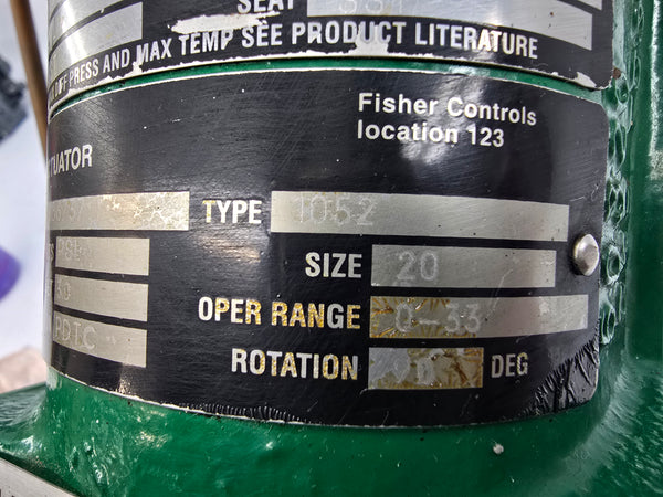 FISHER V150 1052 DVC2000 30PSI SIZE 20 2" UNMP