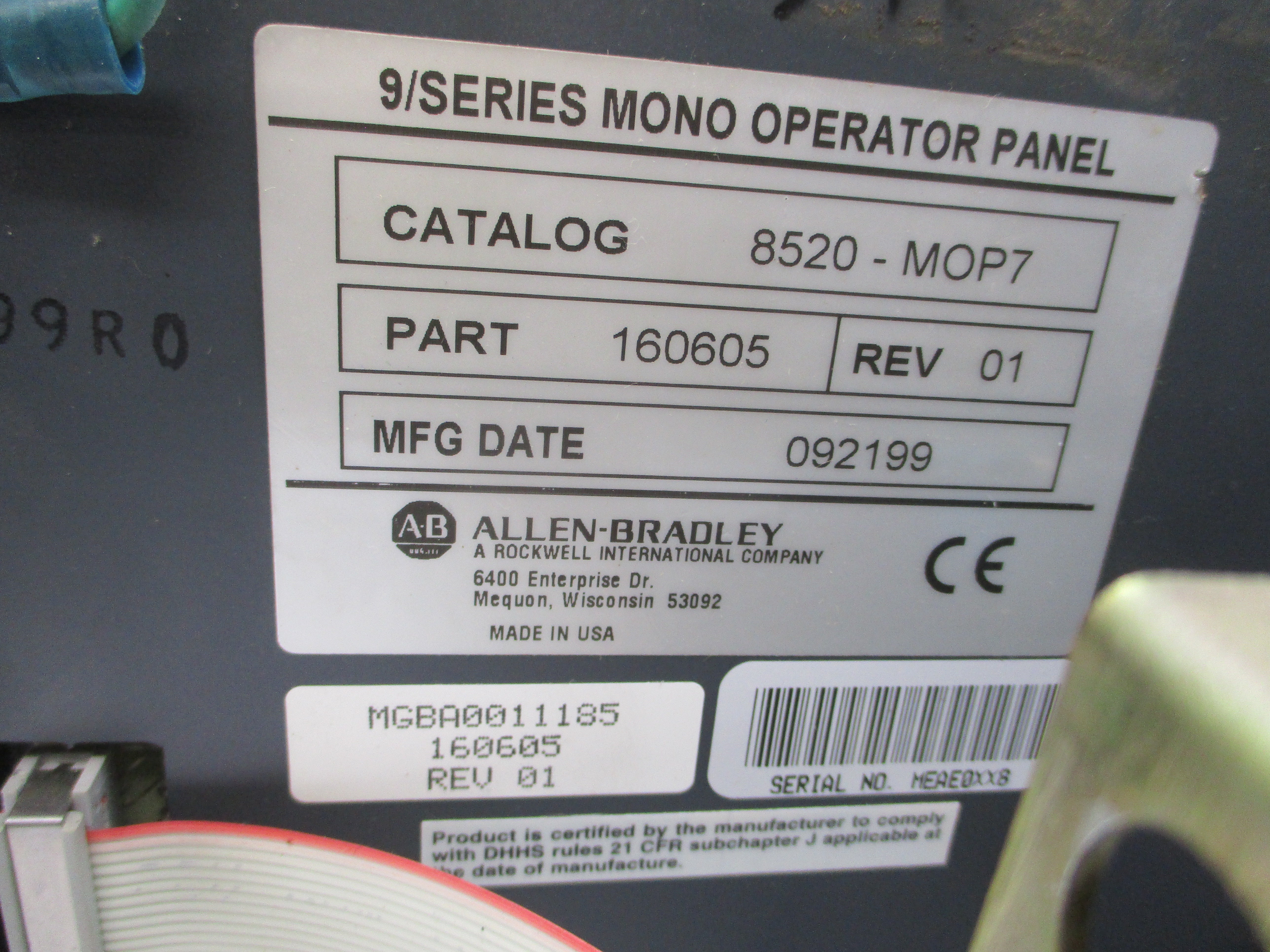 ALLEN BRADLEY 8520-MOP7 REV. 01 UNMP