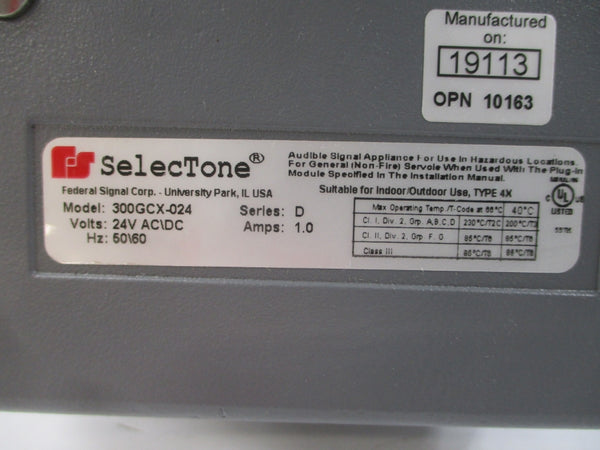 INDUSTRIAL SPARE PART 300GCX-024 SER. D 24VAC/DC 1.0A NSNP