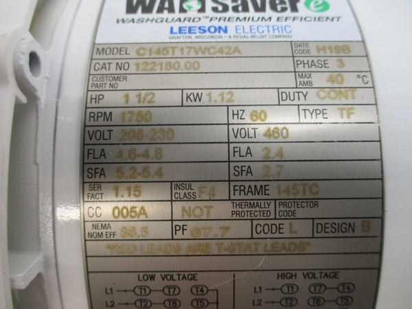 LEESON 122180.00 C145T17WC42A 208-230/460V 4.6-4.8/2.4A NSMP