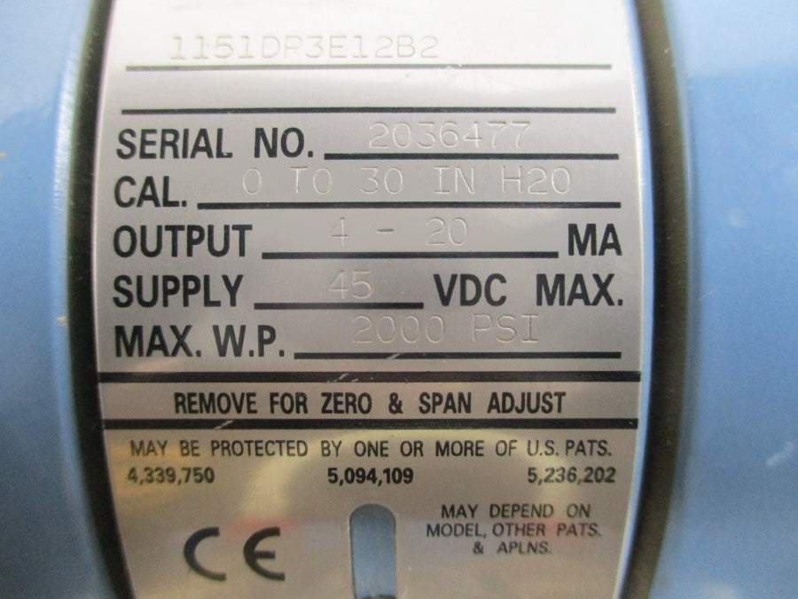 ROSEMOUNT 1151DP3E12B2 45VDC 2000PSI UNMP