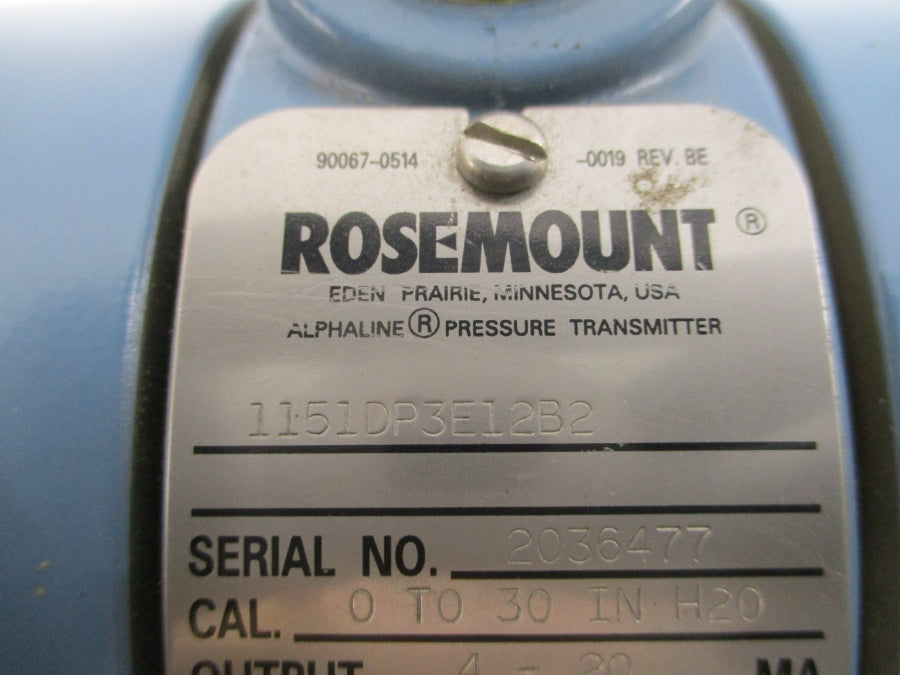 ROSEMOUNT 1151DP3E12B2 45VDC 2000PSI UNMP