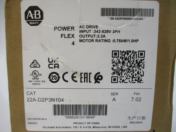 INDUSTRIAL SPARE PART 22A-D2P3N104 SER. A F/W 7.02 342-528VAC 2.3A NSMP
