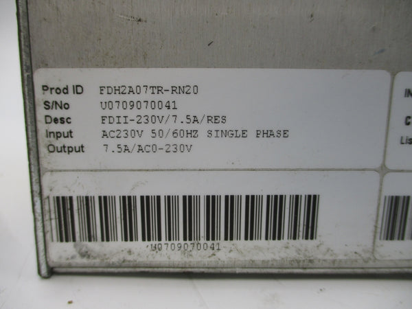 BALDOR FDH2A07TR-RN20 230VAC 7.5A UNMP