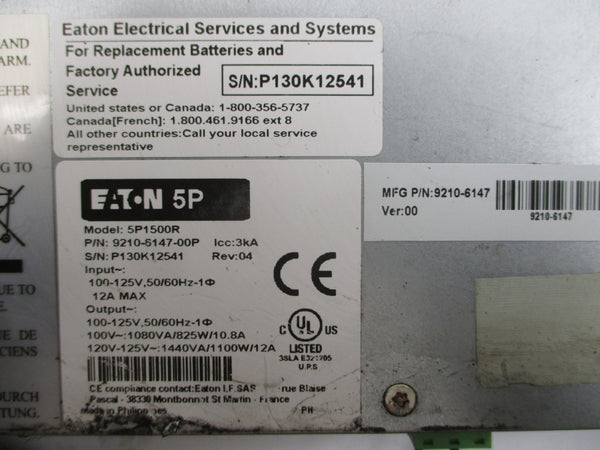 EATON 5P1500R 9210-6147-00P 100-125V 12A NSNP