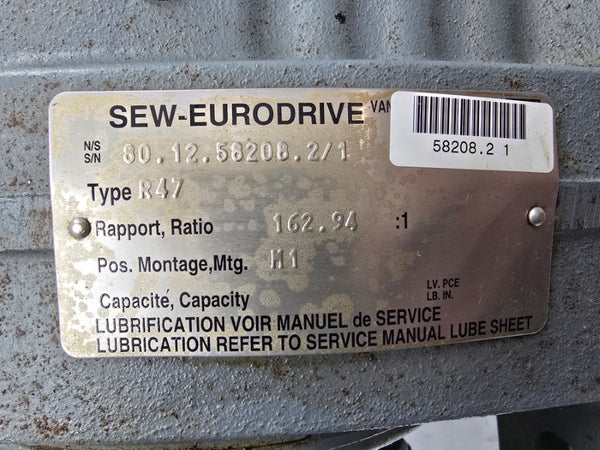 SEW-EURODRIVE R47DT71C4BM605HFASAX 240/480V 1.27/0.63A NSNP