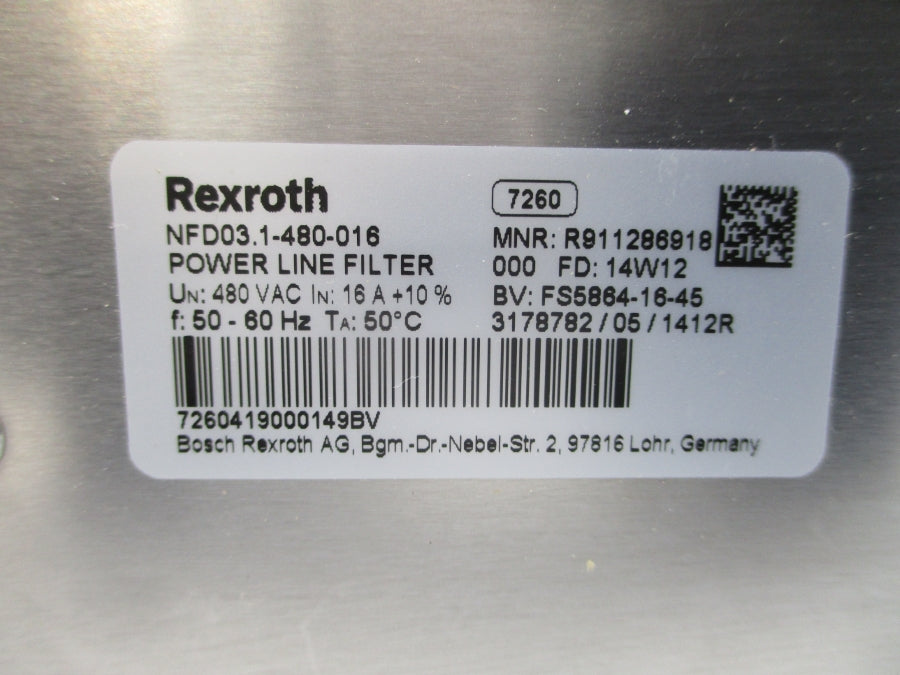 REXROTH NFD03.1-480-016 R911286918 480VAC 16A NSMP