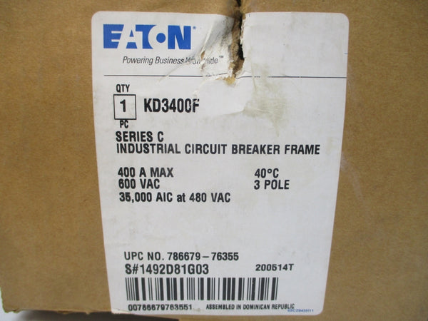 EATON KD3400F 1492D81G03 SER. C 600VAC 400A (AS PICTURED) NSMP