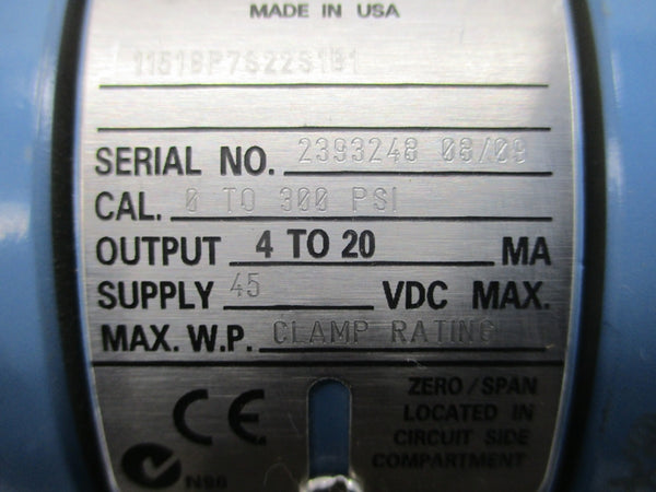 ROSEMOUNT 1151GP7S22S1B1 45VDC 300PSI NSNP