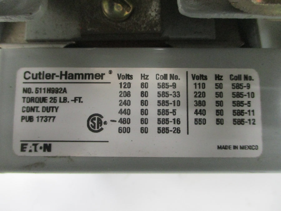 CUTLER HAMMER 511H992A 480V NSNP