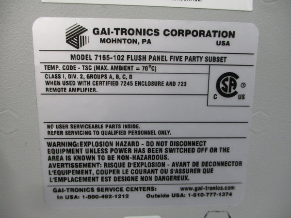 GAI-TRONICS 7165-102 NSMP