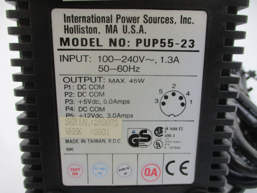 INTERNATION POWER SOURCES PUP55-23 100-240V 1.3A UNMP