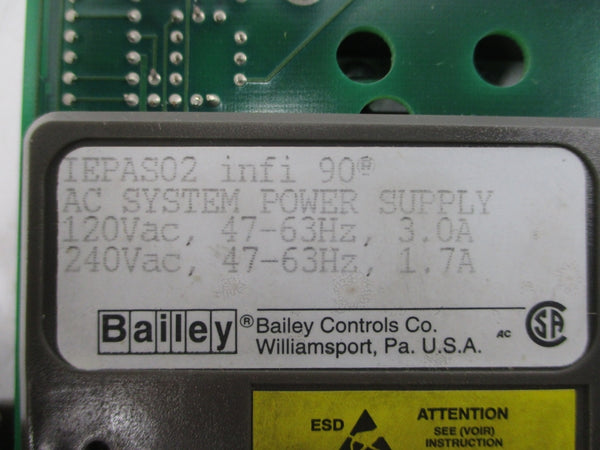 BAILEY IEPAS02 120/240VAC 3.0/1.7A REMAN