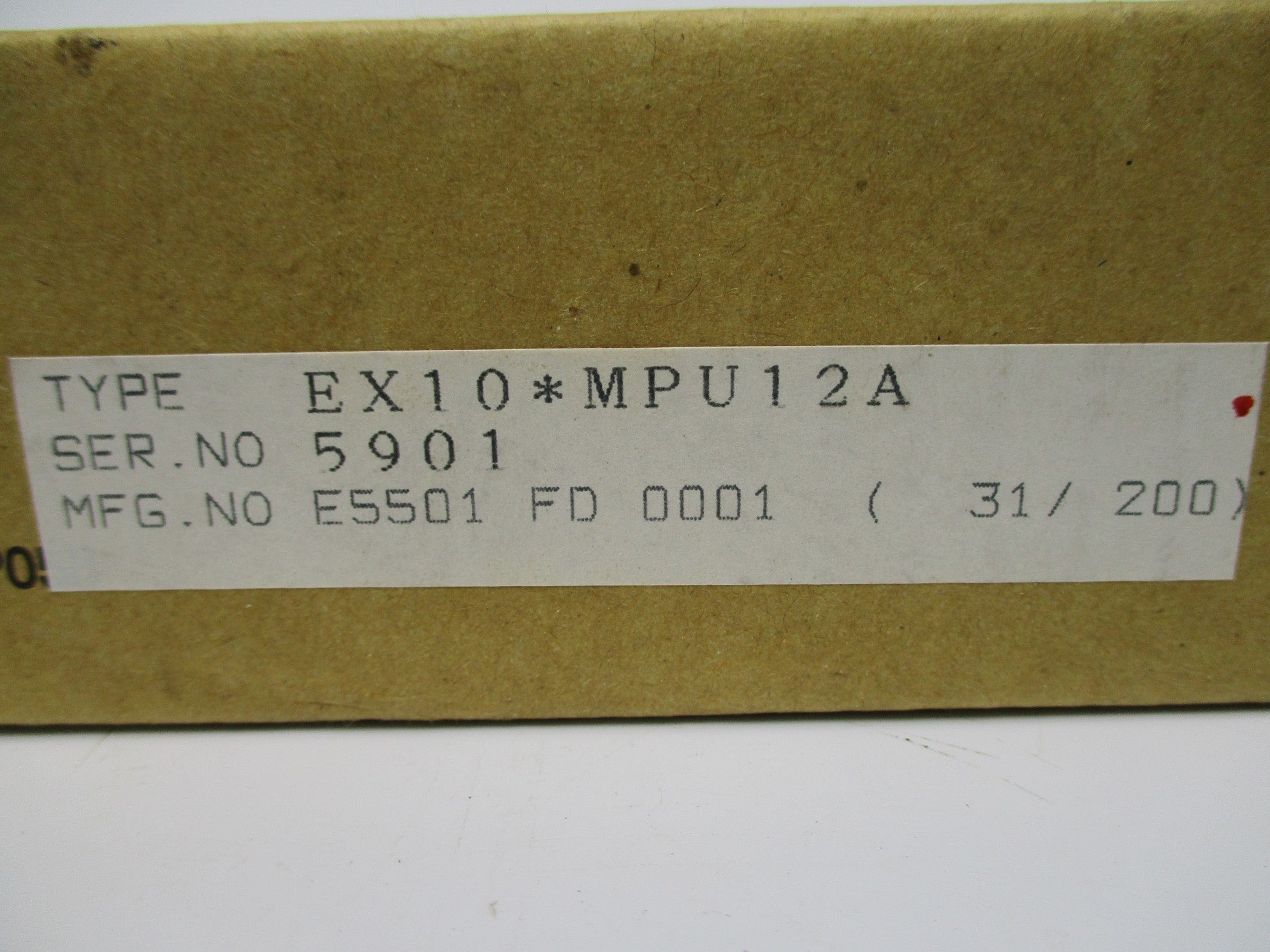 TOSHIBA EX10*MPU12A SER. 5901 NSMP