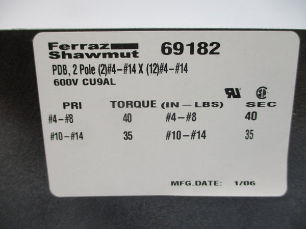 FERRAZ SHAWMUT 69182 600V NSMP
