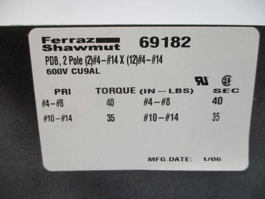 FERRAZ SHAWMUT 69182 600V NSMP