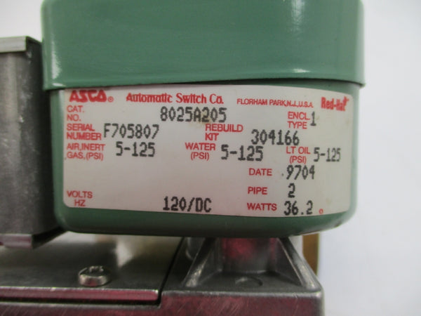 ASCO 8025A205 120VDC 5-125PSI 2" NSNP