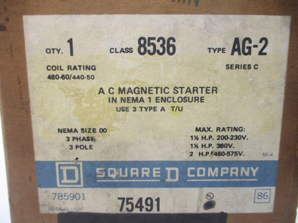 SQUARE D 8536AG-2 SER. C 440/480V NSMP