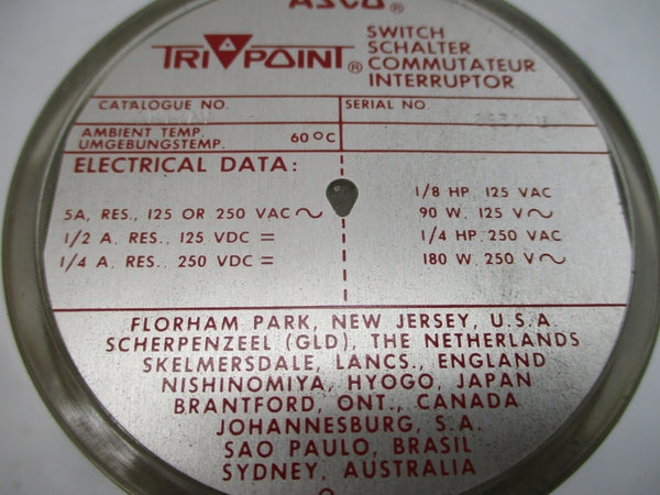 ASCO SB11AV 125/250VAC 5A 0-100PSI NSMP