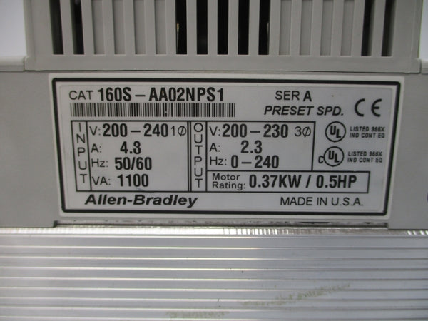 INDUSTRIAL SPARE PART 160S-AA02NPS1 SER. A 200-240V 4.3A (BR/WH) NSMP