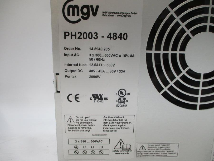 MGV PH2003-4840 14.5940.205 380-500VAC 8A NSMP