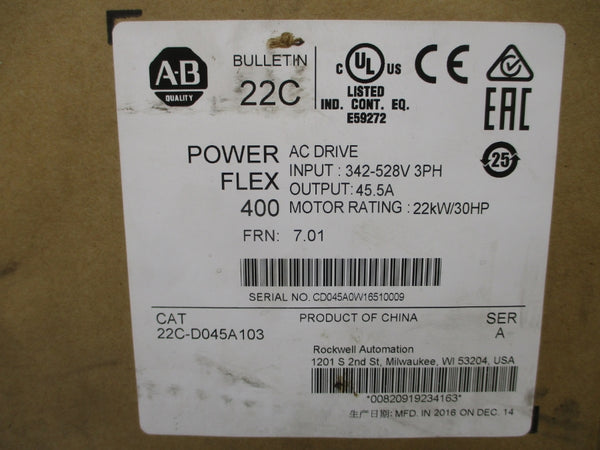 INDUSTRIAL SPARE PART 22C-D045A103 SER. A F/W 7.01 342-528VAC 47.0A NSMP