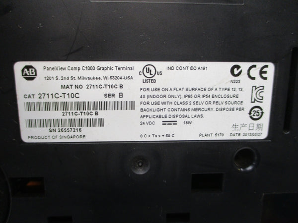 INDUSTRIAL SPARE PART 2711C-T10C SER. B 24VDC UNMP