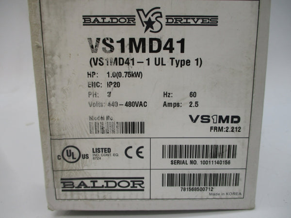 BALDOR VS1MD41-1 F/W 2.212 440-480VAC 2.5A NSMP