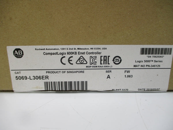INDUSTRIAL SPARE PART 5069-L306ER SER. A F/W 1.063 18-32VDC NSMP