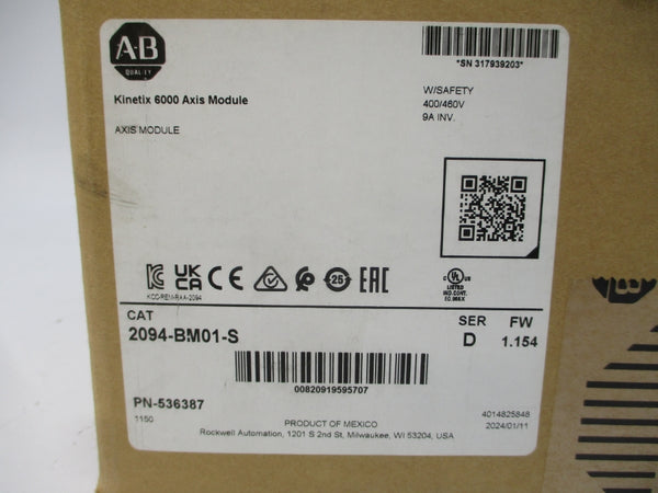 INDUSTRIAL SPARE PART 2094-BM01-S SER. D F/W 1.154 95-264VAC 0.75A NSMP