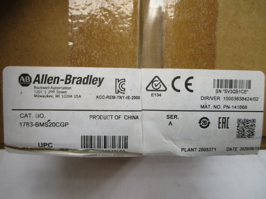 ALLEN BRADLEY 1783-BMS20CGP SER. A 12-48VDC 0.5-3.0A NSMP