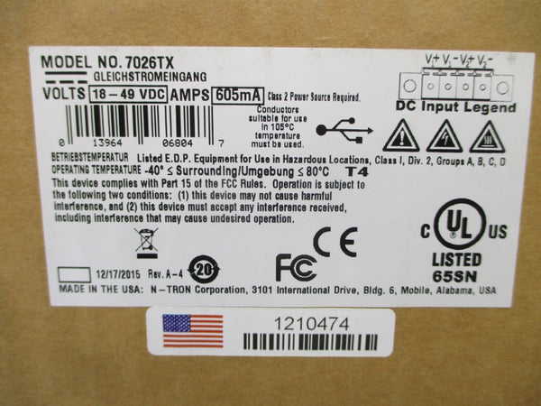 N-TRON 7026TX 18-49VDC REV. A-4 NSMP