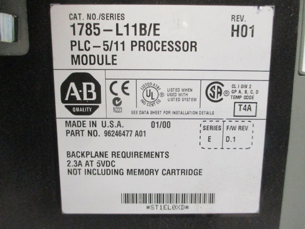 ALLEN BRADLEY 1785-L11B SER. E F/W D.1 5VDC 2.3A REV. H01 UNMP