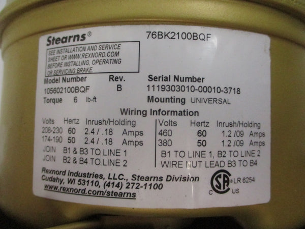 BALDOR VEBM3554 35G259M493G1 230/460V 4.4/2.2A NSMP