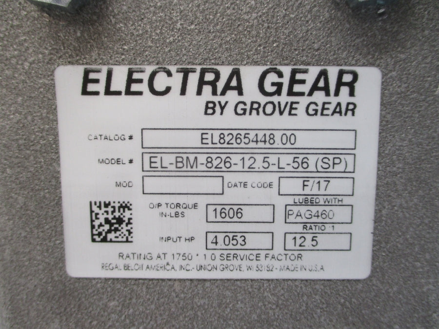GROVE GEAR EL8265448.00 EL-BM-826-12.5-L-56(SP) NSMP
