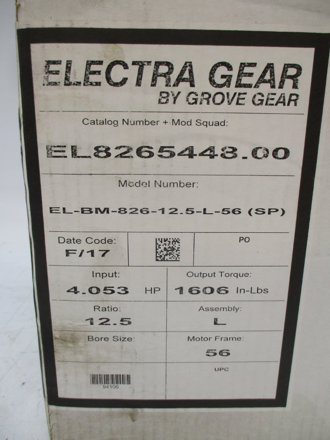 GROVE GEAR EL8265448.00 EL-BM-826-12.5-L-56(SP) NSMP