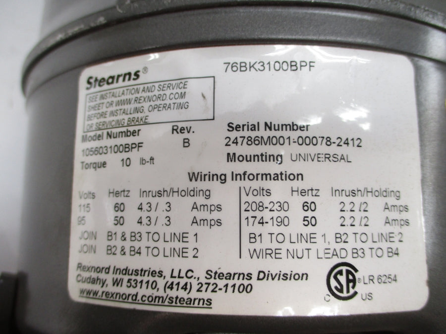 BALDOR VBM3554 35E058Z541G2 208-230/460V 5.1-4.8/2.4A NSMP