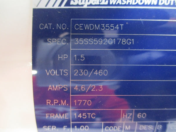 BALDOR CEWDM3554T 35SS592G178G1 230/460V 4.6/2.3A NSMP