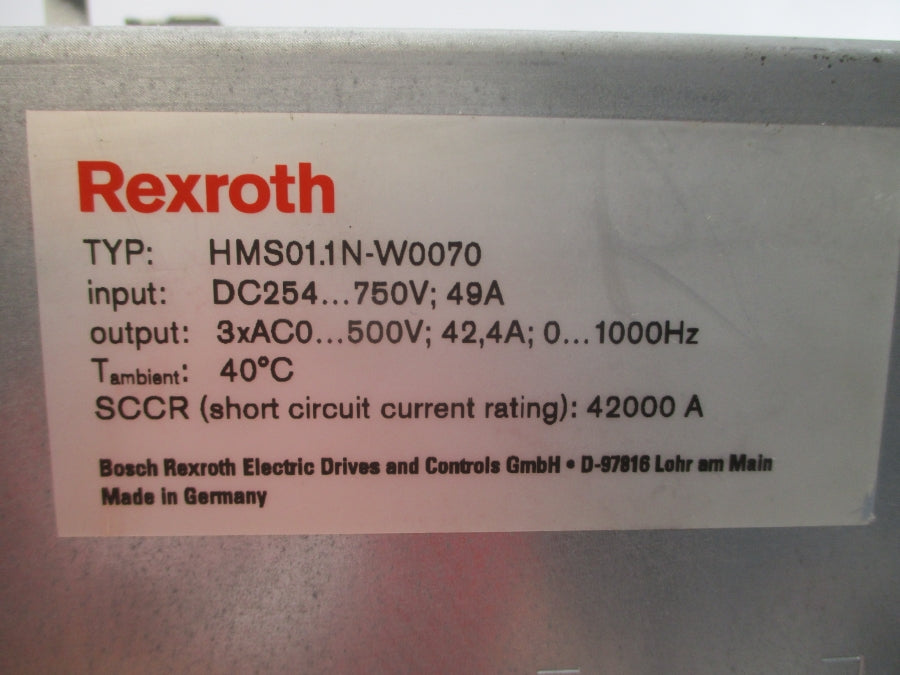 REXROTH R911295326 HMS01.1N-W0070 254-750VDC 49A UNMP