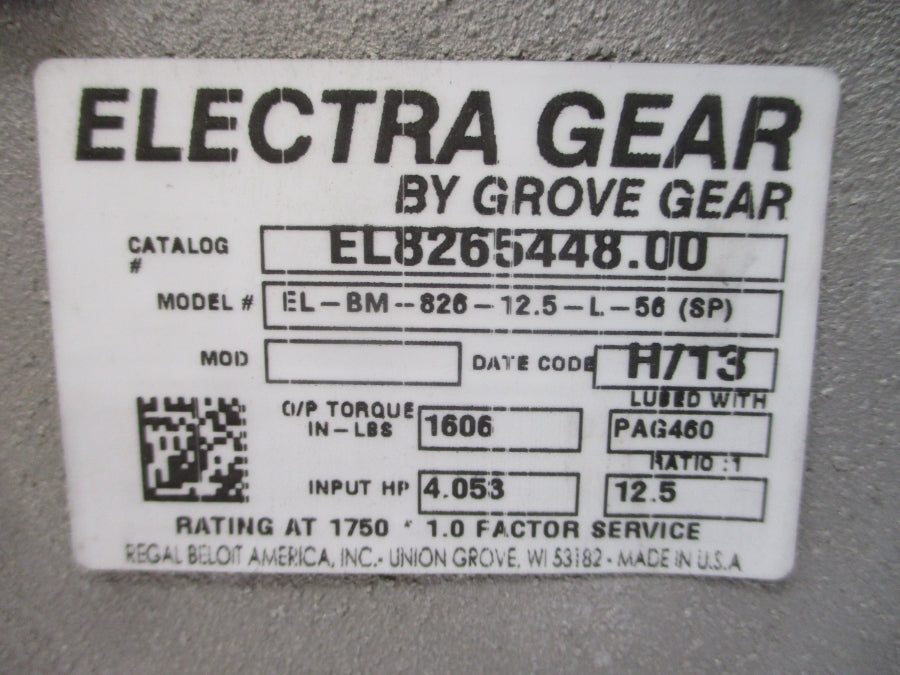 GROVE GEAR EL8265448.00 EL-BM-826-12.5-L-56(SP) NSNP