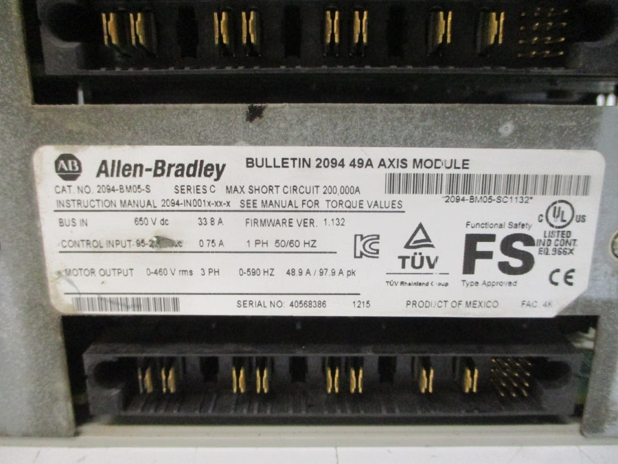 ALLEN BRADLEY 2094-BM05-S SER. C F/W 1.132 95-264VAC 0.75A UNMP