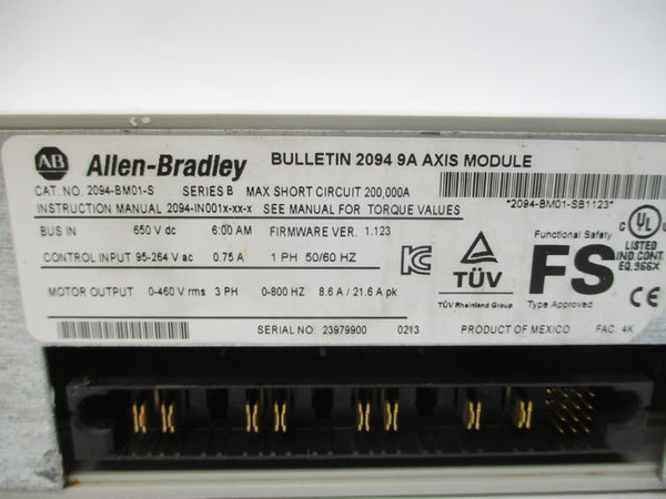 ALLEN BRADLEY 2094-BM01-S SER. B F/W 1.123 95-264VAC 0.75A UNMP