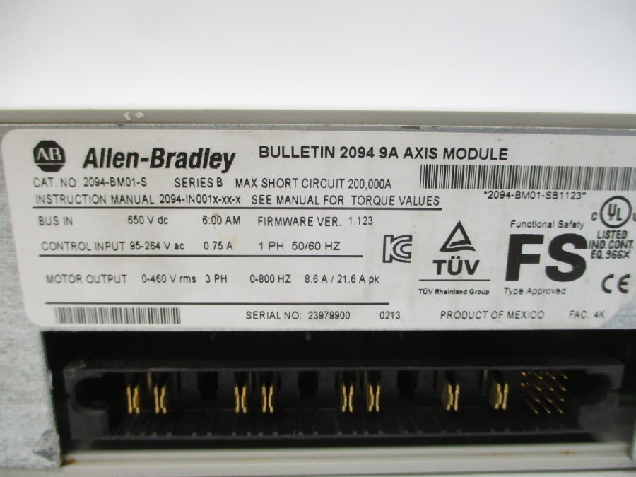 ALLEN BRADLEY 2094-BM01-S SER. B F/W 1.123 95-264VAC 0.75A UNMP