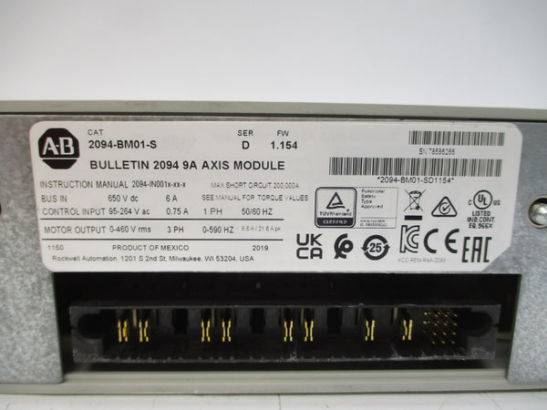 ALLEN BRADLEY 2094-BM01-S SER. D F/W 1.154 95-264VAC 0.75A REMAN