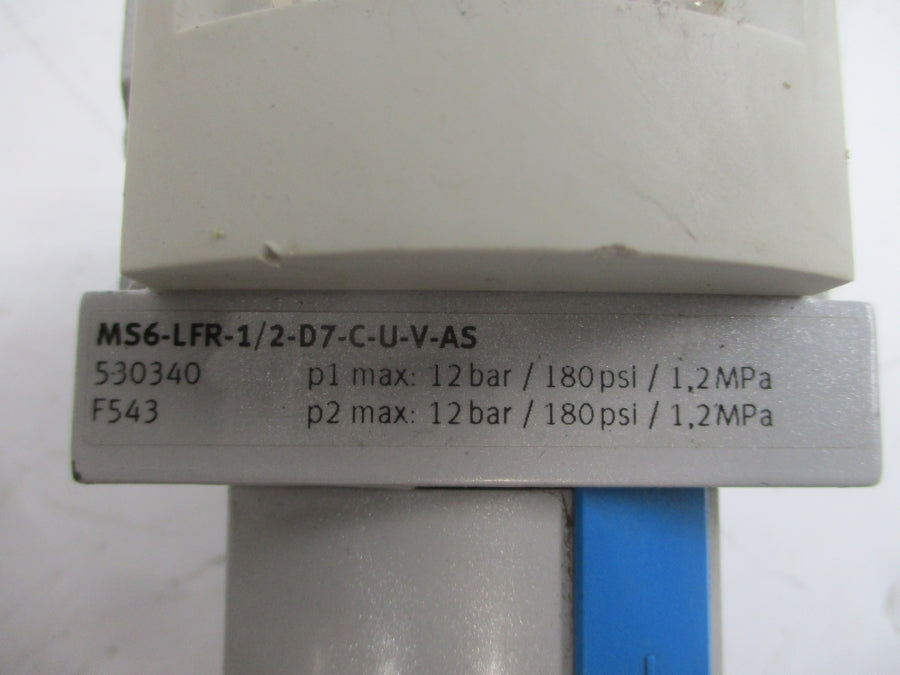 FESTO MS6-LFR-1/2-D7-C-U-V-AS 530340 180PSI UNMP